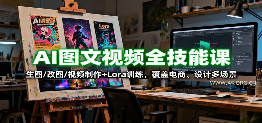 AI图文视频全技能课:生图/改图/视频制作+Lora训练,覆盖电商 、设计多场景-小红泡