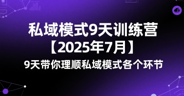 私域模式9天训练营 9天带你理顺私域模式各个环节-A5资源网