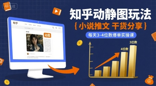 小说推文干货分享之知乎动静图玩法,每天3-4位数爆单实操课-A5资源网