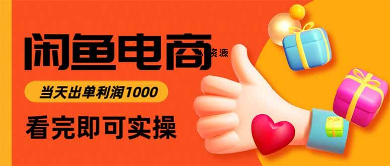 闲鱼高利润电商,入门到出单只需3小时,每天利润1000-A5资源网