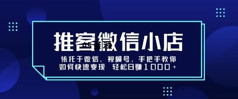 推客微信小店依托于微信、视频号,手把手教你如何快速变现 轻松日入1k+【揭秘】-A5资源网