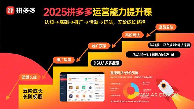 2025拼多多运营能力提升课:认知→基础→推广→活动→玩法,五阶成长路径-A5资源网