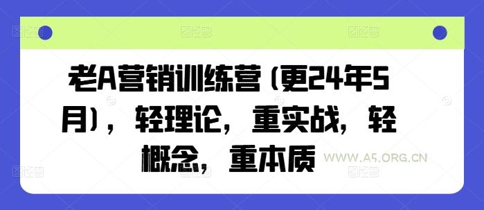 老A营销训练营(更25年8月),轻理论,重实战,轻概念,重本质-A5资源网