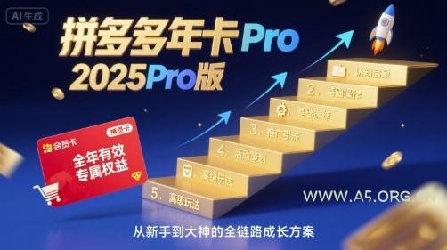 拼多多年卡2025Pro版,五大板块从认知到基础、从推广到活动、从活动到玩法-A5资源网