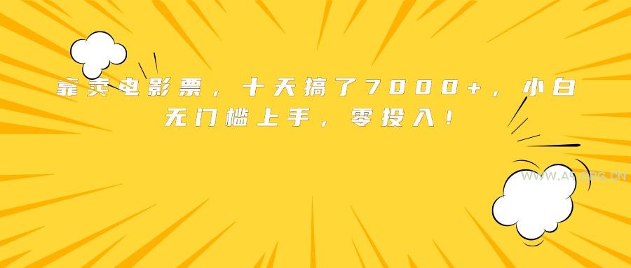 靠卖电影票,十天搞了7000+,小白无门槛上手,零投入!-A5资源网