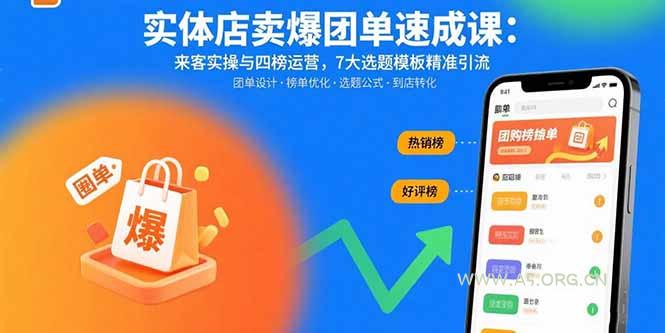 实体店卖爆团单速成课:来客实操与四榜运营,7大选题模板精准引流-A5资源网