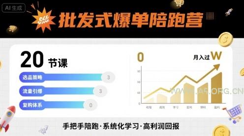 批发式爆单陪跑营,20节课带你实现批发式爆单,带你经松月入过W-A5资源网