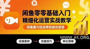 闲鱼零基础入门精细化运营实战教学,闲鱼暴力玩法带你成功变现-A5资源网