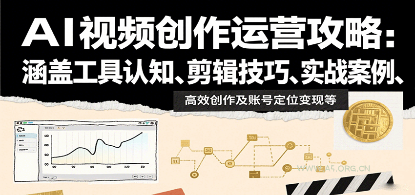AI视频创作运营攻略：涵盖工具认知、剪辑技巧、实战案例、高效创作及账号定位变现等-A5资源网
