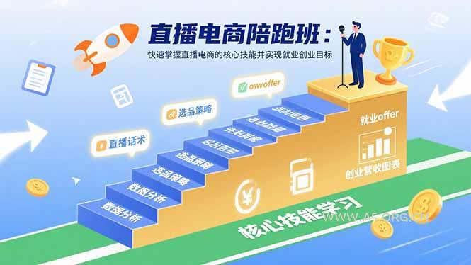 直播电商陪跑班:快速掌握直播电商的核心技能并实现就业/创业目标-A5资源网