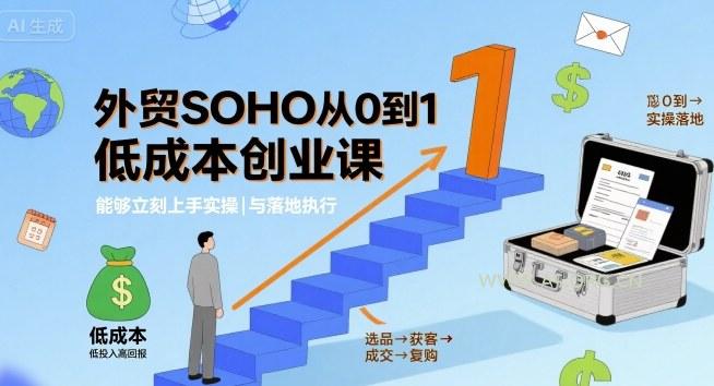 外贸SOHO从0到1低成本创业课,能够立刻上手实操与落地执行-A5资源网