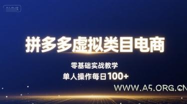 拼多多虚拟类目电商,零基础实战教学,单人操作每日100+-A5资源网