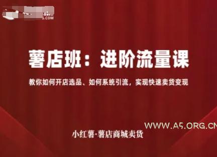 小红薯薯店商城卖货,进阶流量课,教你如何开店选品、如何系统引流,实现快速卖货变现-A5资源网