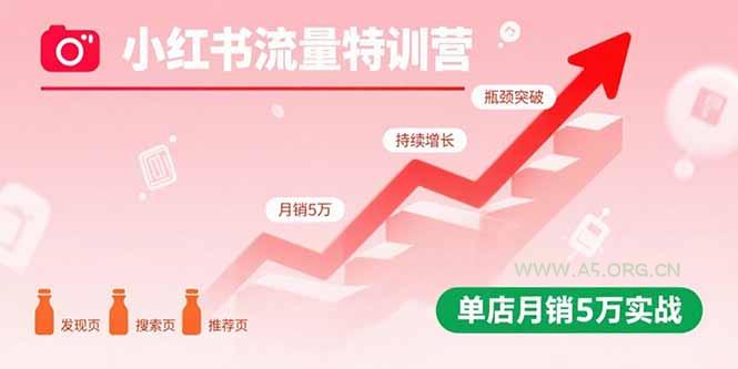小红书流量特训营:突破流量瓶颈,实现店铺持续增长,单店月销5万实战-A5资源网