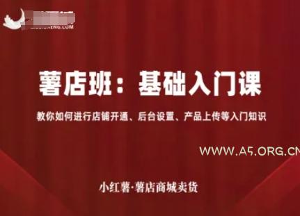 小红薯薯店商城卖货,基础入门课,教你如何进行店铺开通、后台设置、产品上传等入门知识-A5资源网