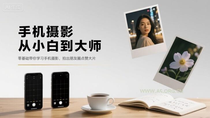手机摄影从小白到大师,零基础带你学习手机摄影,拍出朋友圈点赞大片-A5资源网