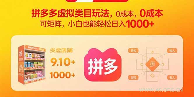拼多多虚拟类目玩法，0成本，可矩阵，小白也能轻松日入1000+-A5资源网