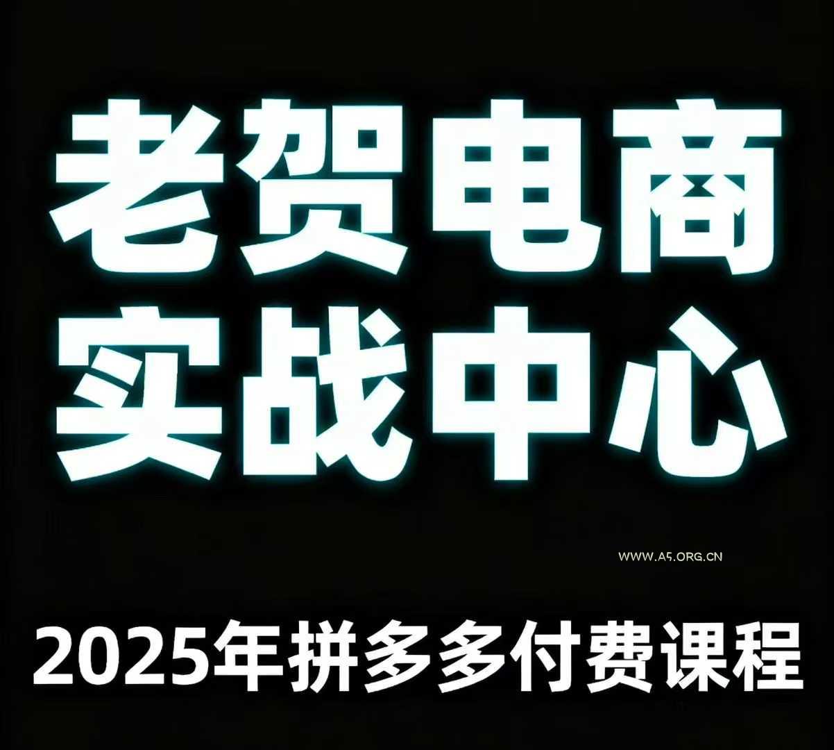老贺电商2025年拼多多付费课程,用通俗易懂的方法告诉你多多怎么玩-A5资源网