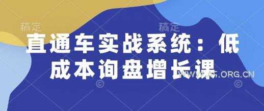 直通车实战系统:低成本询盘增长课,让个人通过技能实现升职加薪,让企业低成本获客,订单源源不断-A5资源网