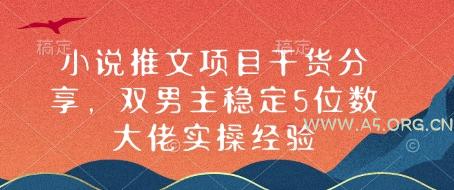 小说推文项目干货分享,双男主稳定5位数大佬实操经验-A5资源网