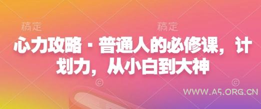 心力攻略·普通人的必修课,计划力,从小白到大神-A5资源网