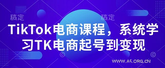 TikTok电商课程,系统学习TK电商起号到变现-A5资源网