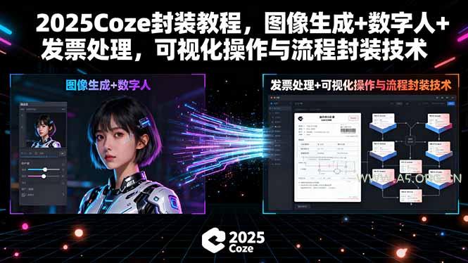 2025Coze封装教程,图像生成+数字人+发票处理,可视化操作与流程封装技术-A5资源网