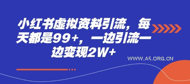 小红书虚拟资料引流,每天都是99+,一边引流一边变现2W+-A5资源网
