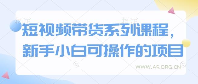 短视频带货系列课程,新手小白可操作的项目-A5资源网