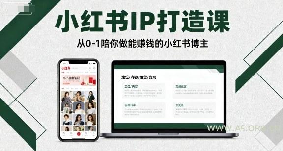 小红书IP打造课,从0-1陪你做能賺钱小红书博主-A5资源网