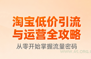 淘宝低价引流与运营全攻略(更新9月)-A5资源网