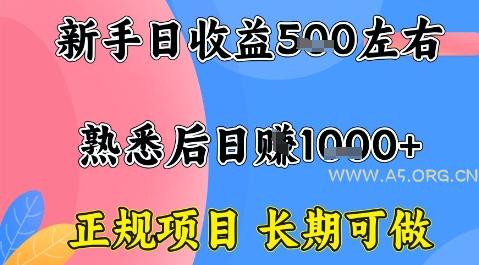 全年可变现项目,收益高无门槛,正规项目,长期可做,一天收益1k+一台电脑在家创业【揭秘】-A5资源网