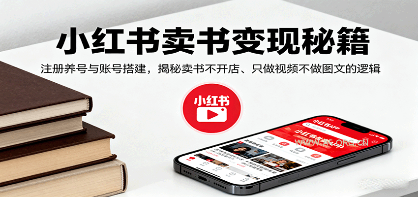 小红书卖书变现秘籍,注册养号与账号搭建,揭秘卖书不开店、只做视频不做图文的逻辑-A5资源网