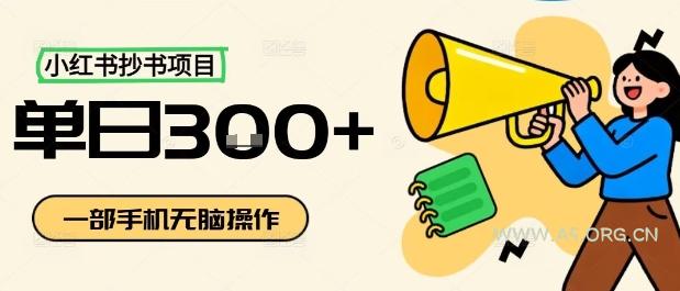 小红书抄书项目,无脑操作,一天3张-A5资源网