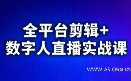 视频号、快手、抖音全平台剪辑+数字人直播实战课(更新9月)-A5资源网
