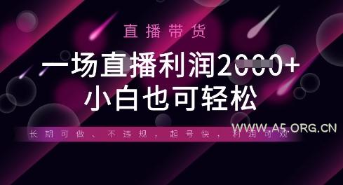 半无人直播带货,一场利润数张,适合所有平台玩法,小白也可轻松-A5资源网