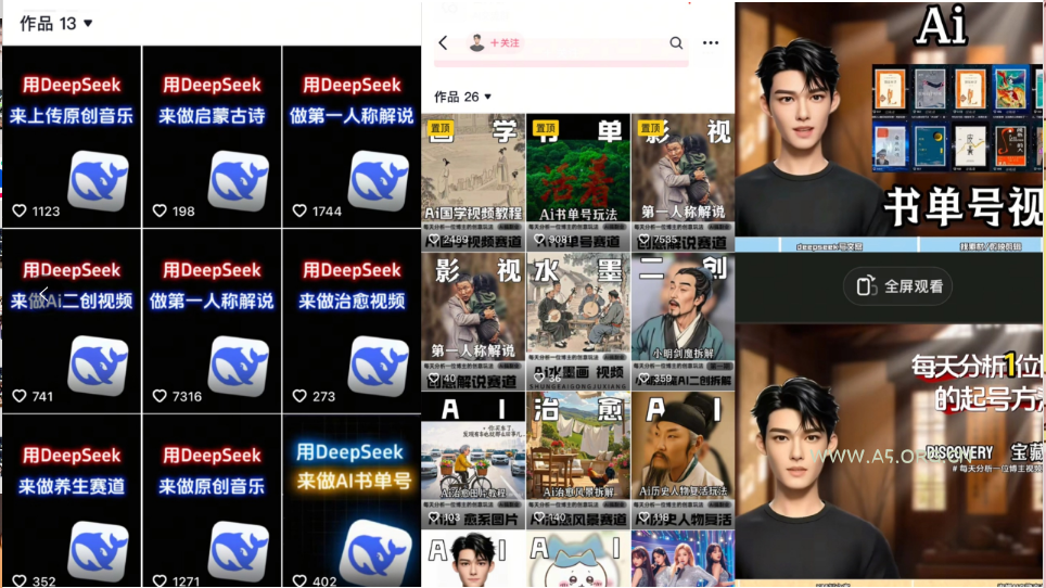 Deep seek项目拆解+卡通数字人25年4月新玩法日引200+创业粉十分钟一条…-A5资源网