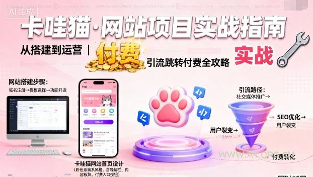 卡哇猫·网站项目,网站搭建与运营以及引流跳转付费-A5资源网
