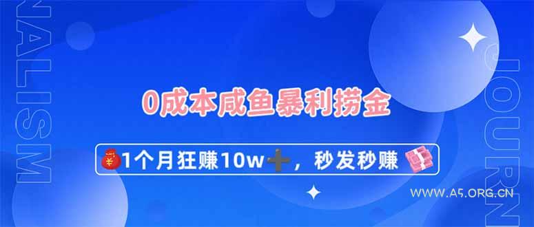 0成本闲鱼暴利捞金,1个月狂赚10W+,秒发秒赚新玩法-A5资源网