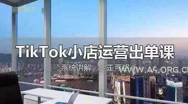 TikTok小店运营出单课,从开店选品、运营出单、发货回款,进行全流程讲解-A5资源网