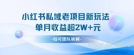 小红书私域项目新玩法,单月变现过W+-A5资源网
