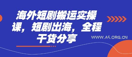 海外短剧搬运实操课,短剧出海,全程干货分享-A5资源网