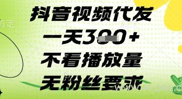 抖音视频代发一天3张+,不看播放量,无粉丝要求【揭秘】-A5资源网