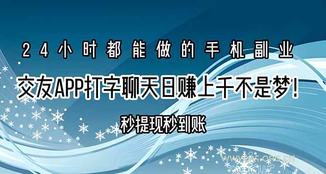 交友APP打字聊天赚钱秒提现秒到账,日赚上千不是梦!-A5资源网
