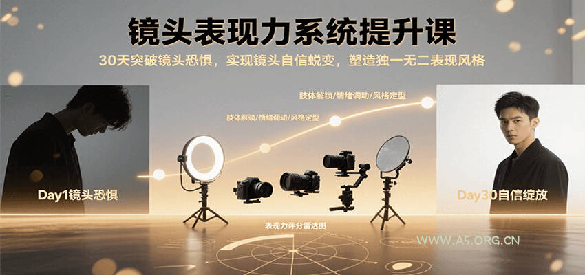 镜头表现力系统提升课,30天突破镜头恐惧实现自信蜕变,塑造独一无二表现风格-A5资源网