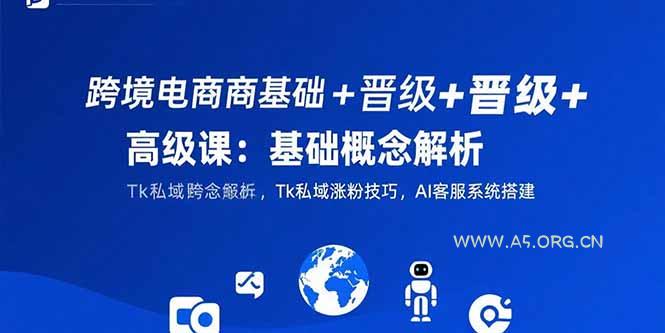 跨境电商基础+晋级+高级课:基础概念解析,Tk私域涨粉技巧,AI客服系统搭建-A5资源网