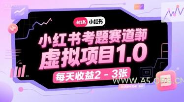 小红书考题赛道虚拟项目1.0,项目操作简单,每天收益2-3张-A5资源网