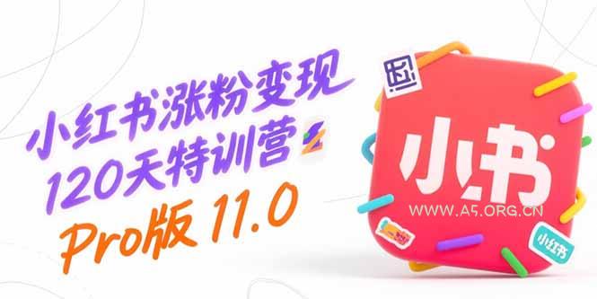 小红书涨粉变现120天特训营Pro版11.0:从0到1掌握平台运营,内容制作和变现-A5资源网