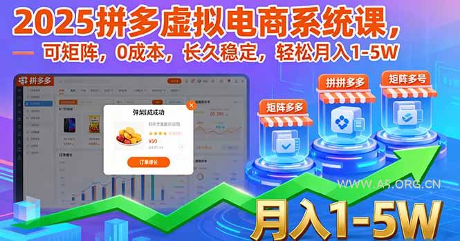 2025拼多多虚拟电商系统课,可矩阵,0成本,长久稳定,轻松月入1-5W-A5资源网