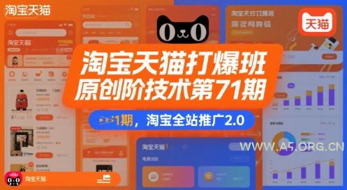 淘宝天猫打爆班原创高阶技术第71期,淘宝全站推广2.0-A5资源网